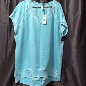 High-low zip back tunic sweatshirt, xxl